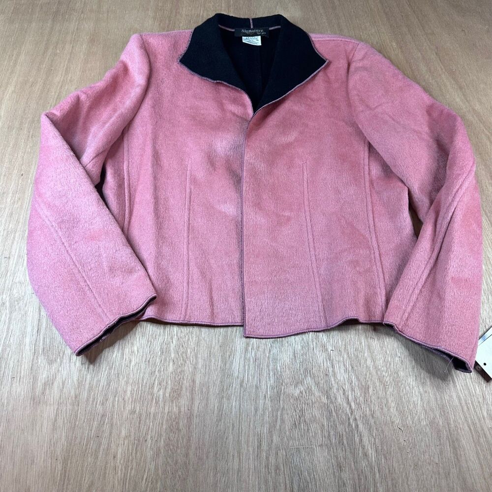 Signature by Harve Benard Wool Blend Pink Jacket Size 10 NWT Made in Ukraine